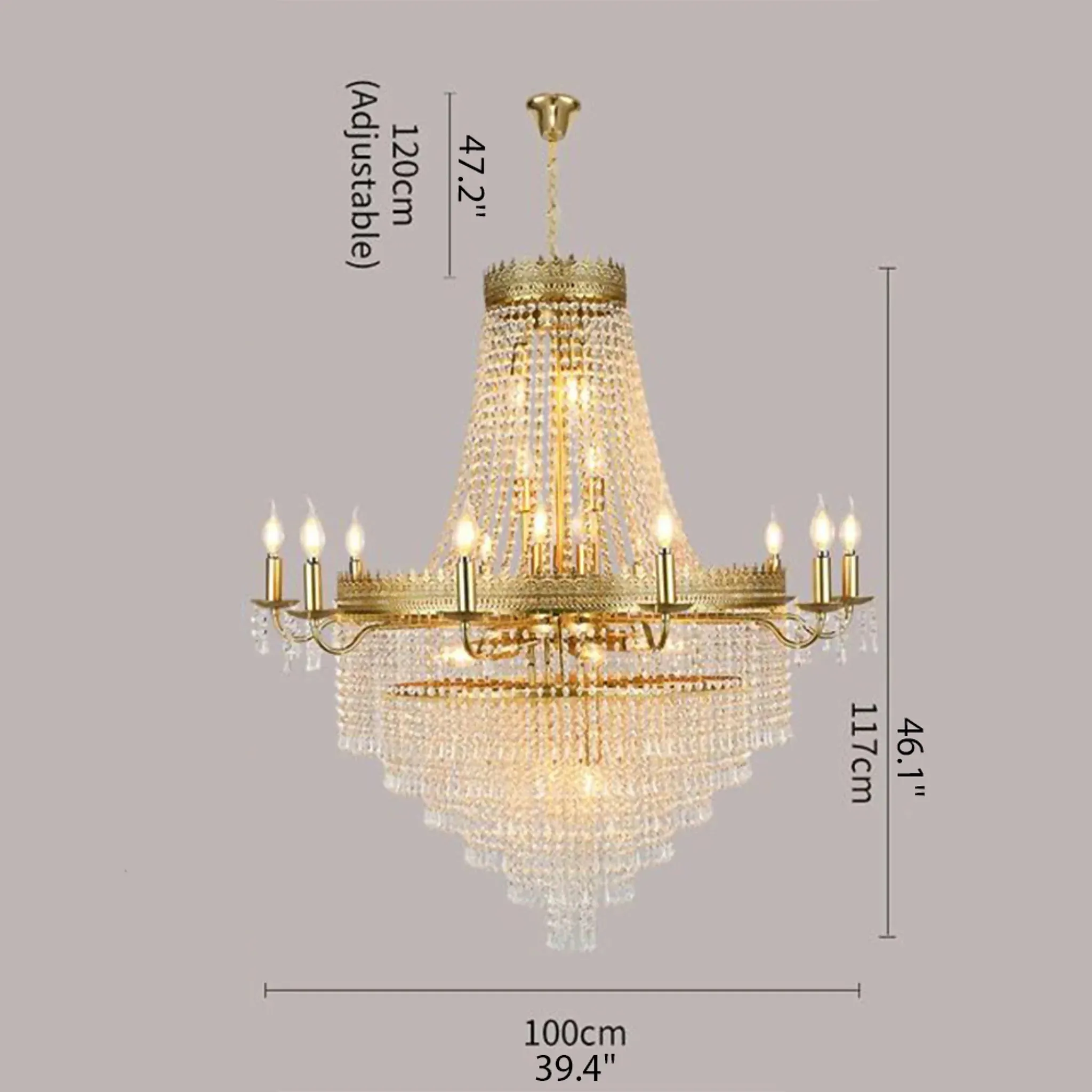 Opio | Classical Large Crystal Candle Ceiling Chandelier