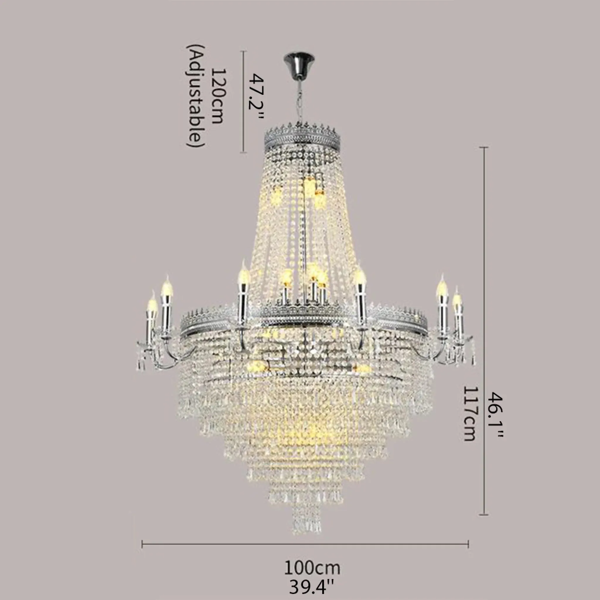 Opio | Classical Large Crystal Candle Ceiling Chandelier