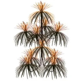 Orange & Black Firework Chandelier 24in