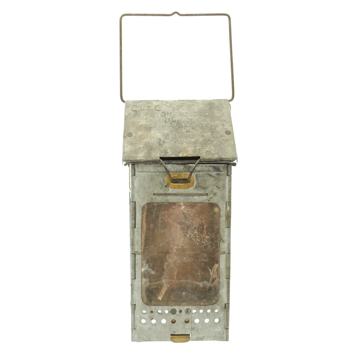 Original U.S WWI Medical Corps Stonebridge Automatic Folding Candle Lantern