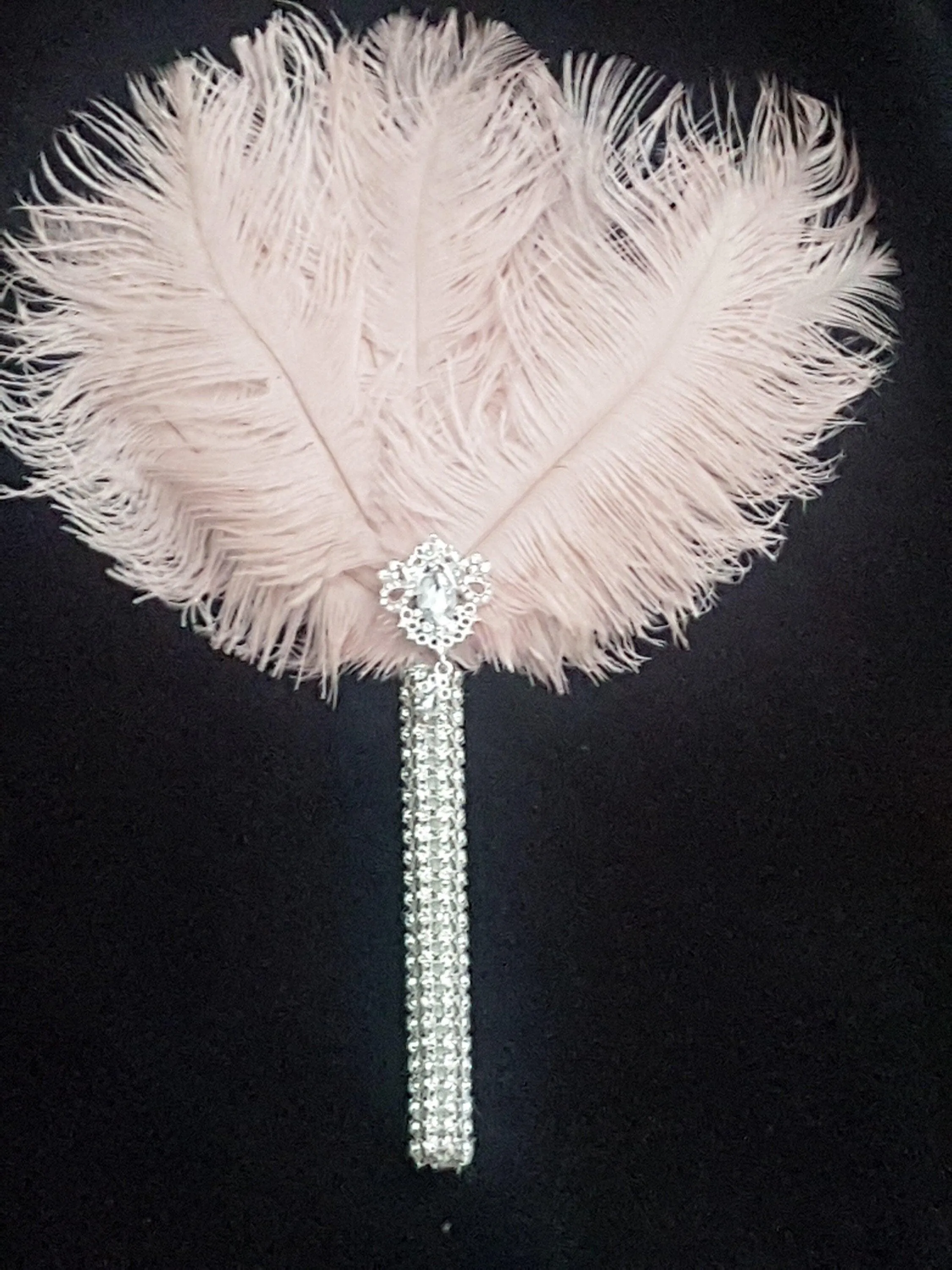 Ostrich Feather MINI Fan bouquet alternative Bouquet Great Gatsby wedding style 1920's -ANY COLOUR Artificial bouquet