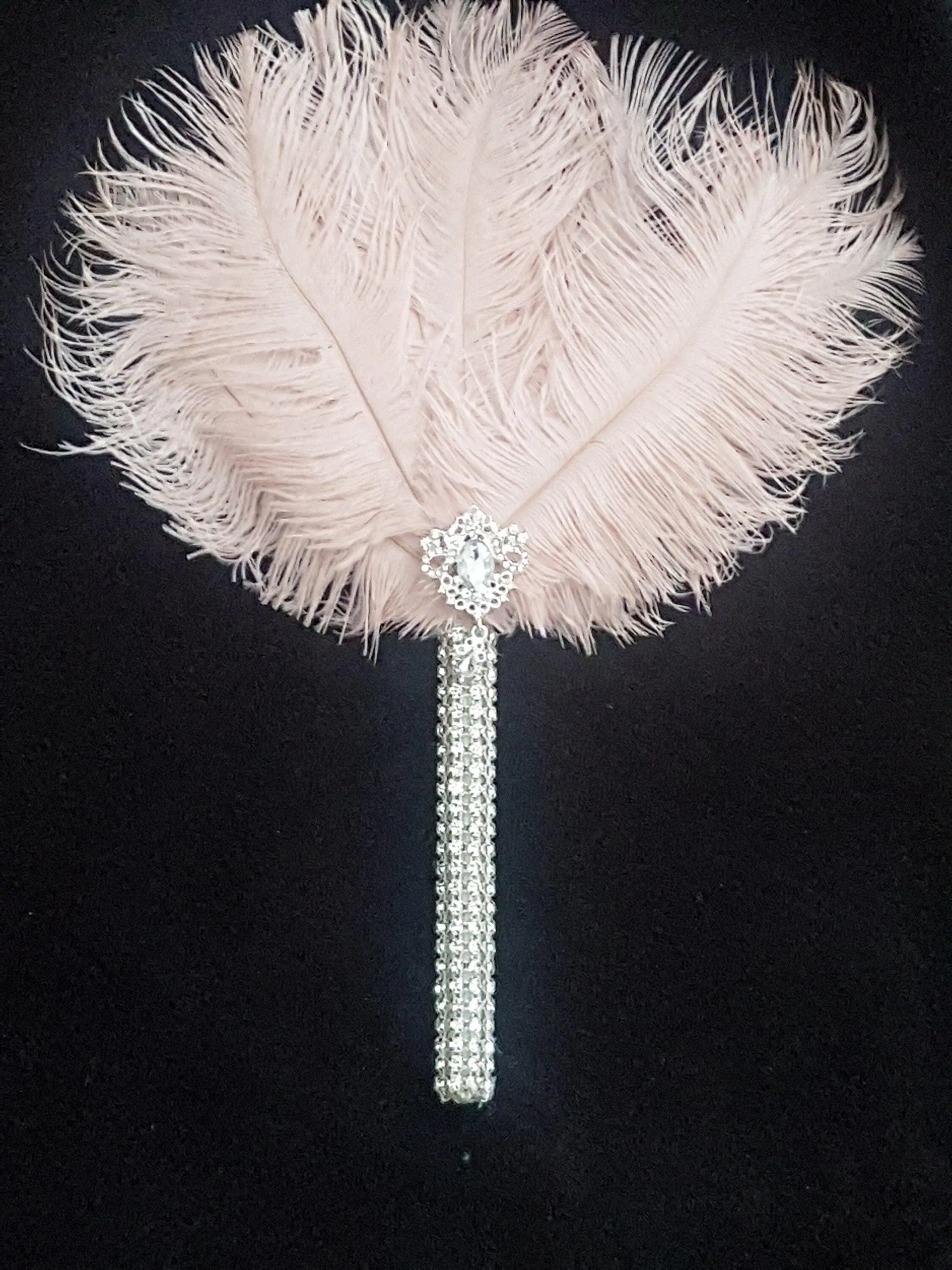 Ostrich Feather MINI Fan bouquet alternative Bouquet Great Gatsby wedding style 1920's -ANY COLOUR Artificial bouquet