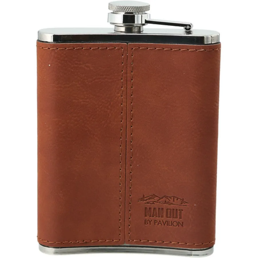 Out at the Lake - PU Leather & Stainless Steel 8 oz Flask