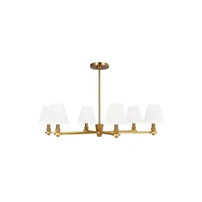 Paisley 36 in. 6 Lights Chandelier Brushed Brass Finish