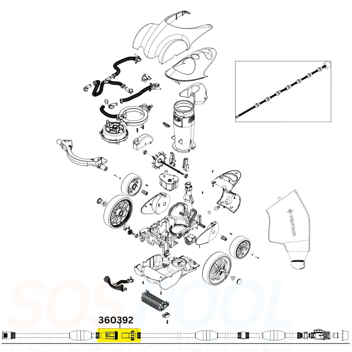 Pentair Inline Filter Assembly For Racer Cleaners | 360392