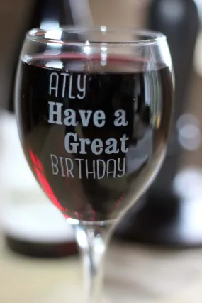 Personalised Engraved Birthday Wine Glass