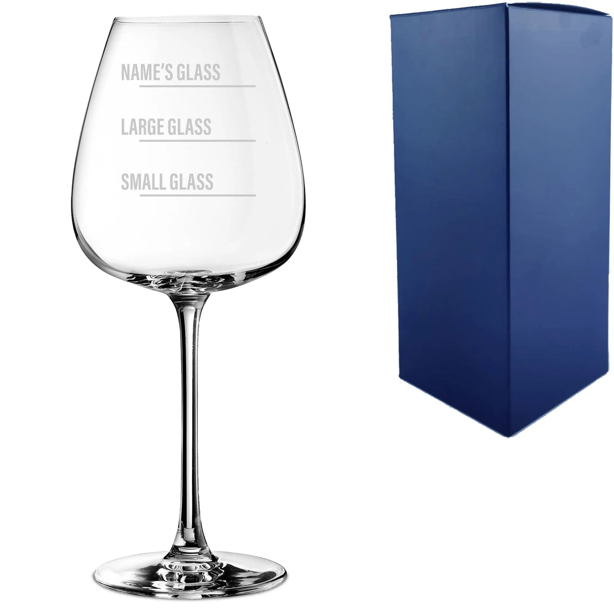 Personalised Engraved Wine Emotions Wine Glass with Name's Glass Bold Measurements Design, Customise with Any Name