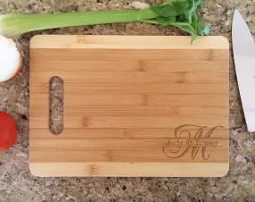 Personalized Cutting Board Bamboo Wood Custom Cutting Board Initial Laser Engraved Design For Wedding Gift Anniversary Gift Christmas Gift