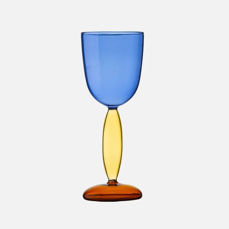 Phillips Colored Glass Goblet & Decanter