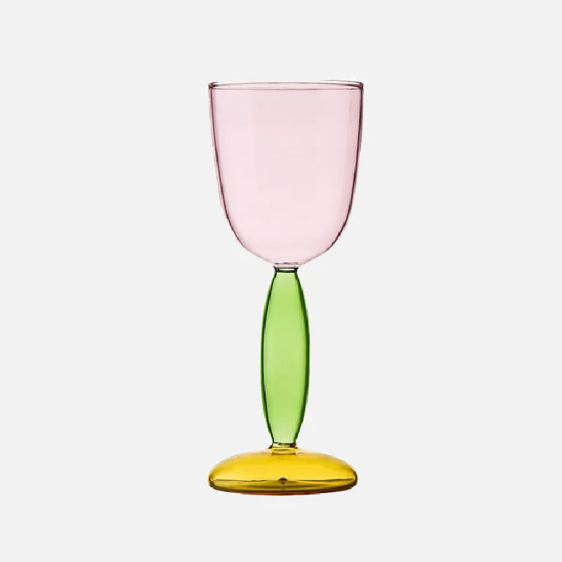 Phillips Colored Glass Goblet & Decanter