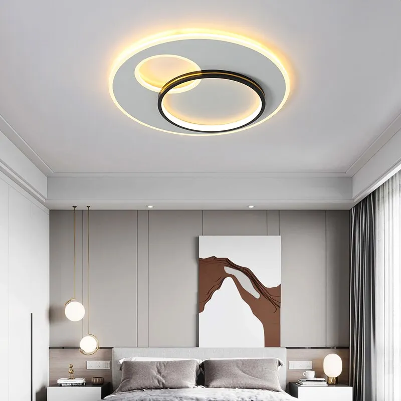 Postmodern Minimalist Creative Bedroom Led Chandeliers Ultra-thin Nordic Luxury Living Room Circular Ceiling Decoration Lamp