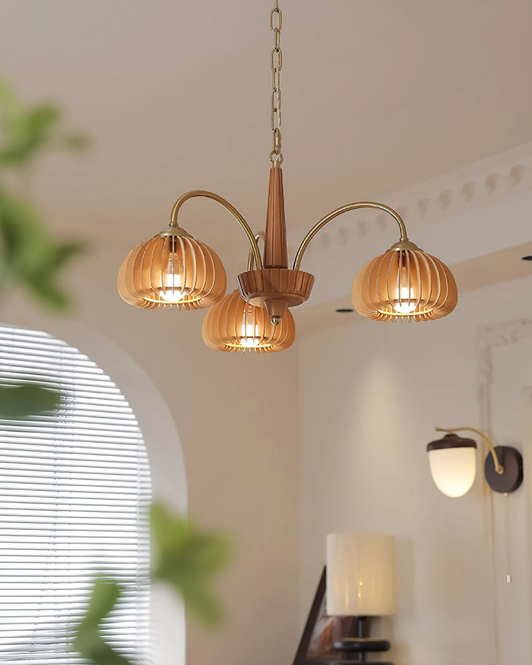 Pumpkin Wooden Chandelier