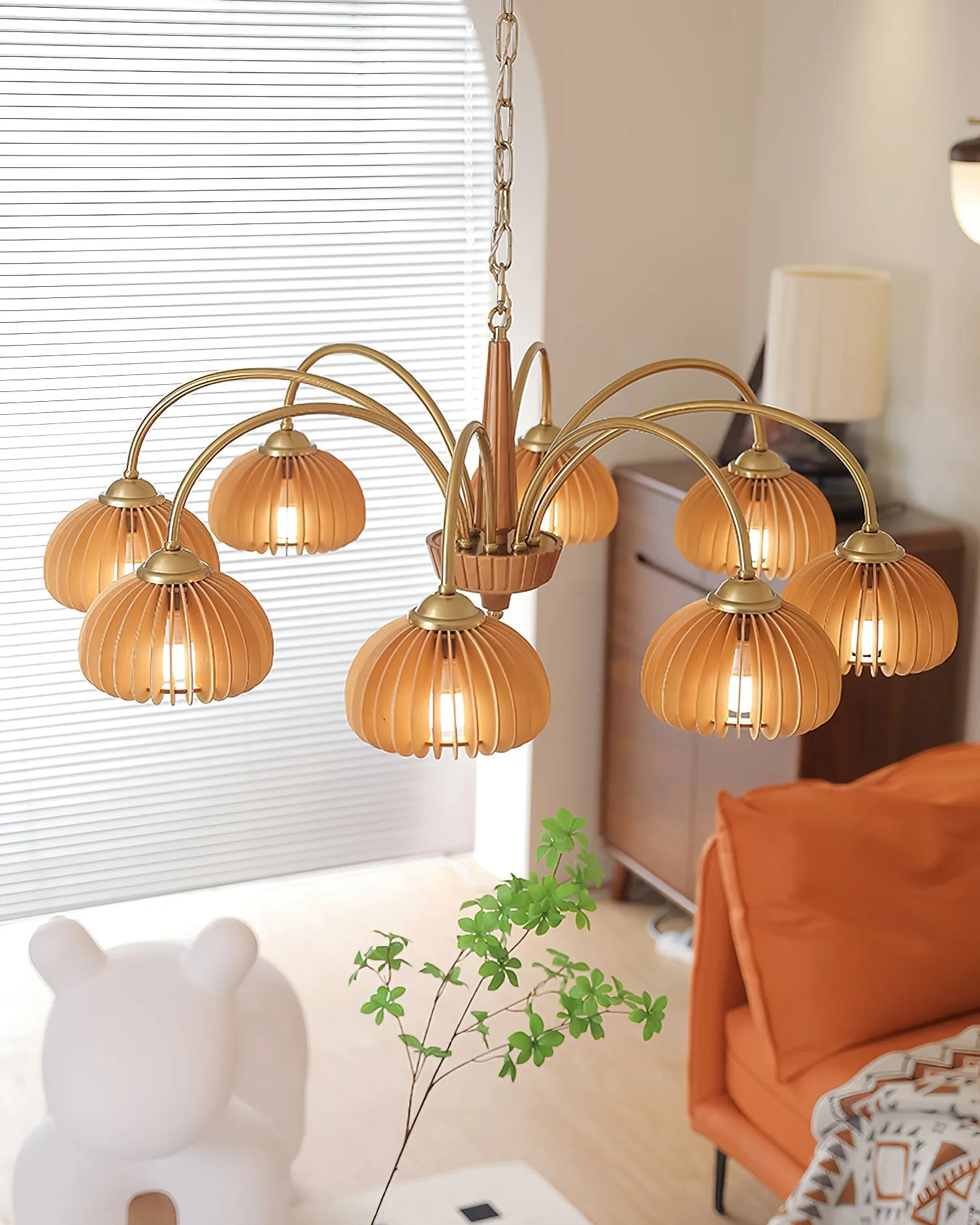 Pumpkin Wooden Chandelier