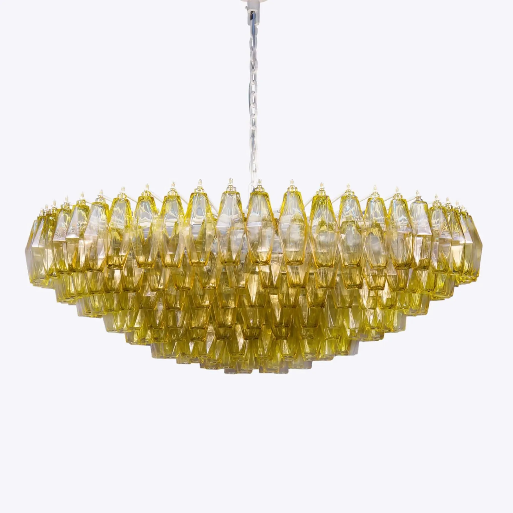 Pure White Lines Venice Murano Chandelier