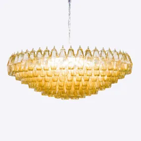 Pure White Lines Venice Murano Chandelier