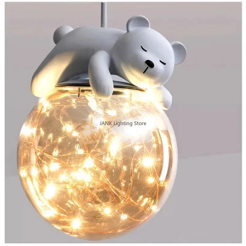 "Mansion Kids Room LED Chandeliers with Glass Bedside Decor"