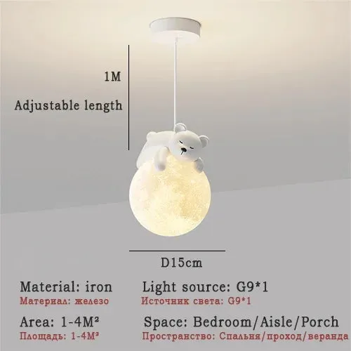 "Mansion Kids Room LED Chandeliers with Glass Bedside Decor"