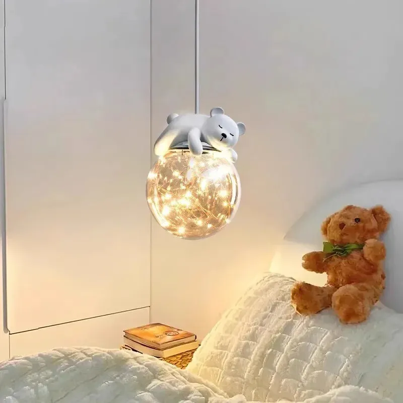 "Mansion Kids Room LED Chandeliers with Glass Bedside Decor"