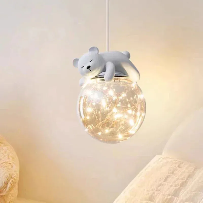 "Mansion Kids Room LED Chandeliers with Glass Bedside Decor"