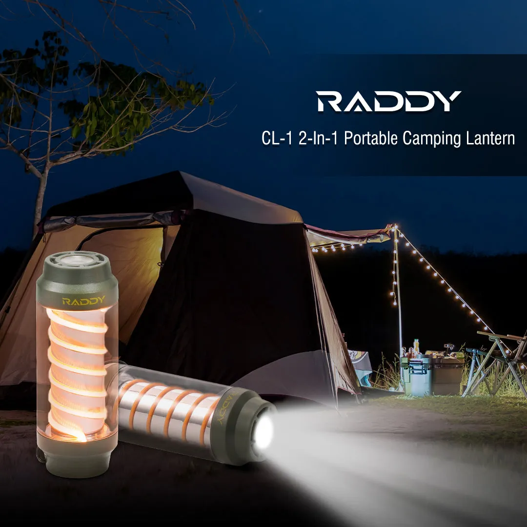 Raddy CL-1 Camping Lantern |  Portable Rechargeable Flashlight | 7 Light Modes | IPX6 Waterproof