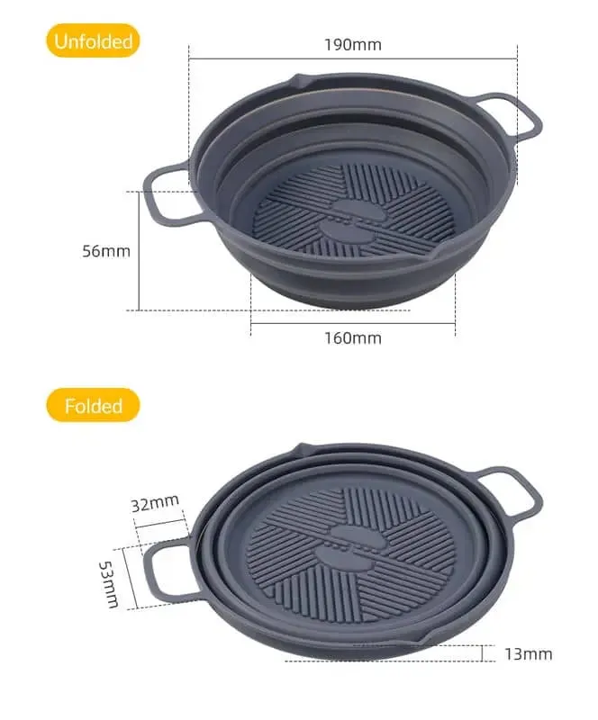 Reusable Air Fryer Mat Silicone Liner Non Stick Silicone Baking Pan Sustainable Silicone Pot Basket