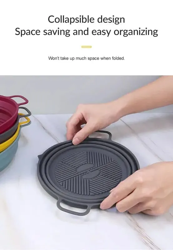 Reusable Air Fryer Mat Silicone Liner Non Stick Silicone Baking Pan Sustainable Silicone Pot Basket