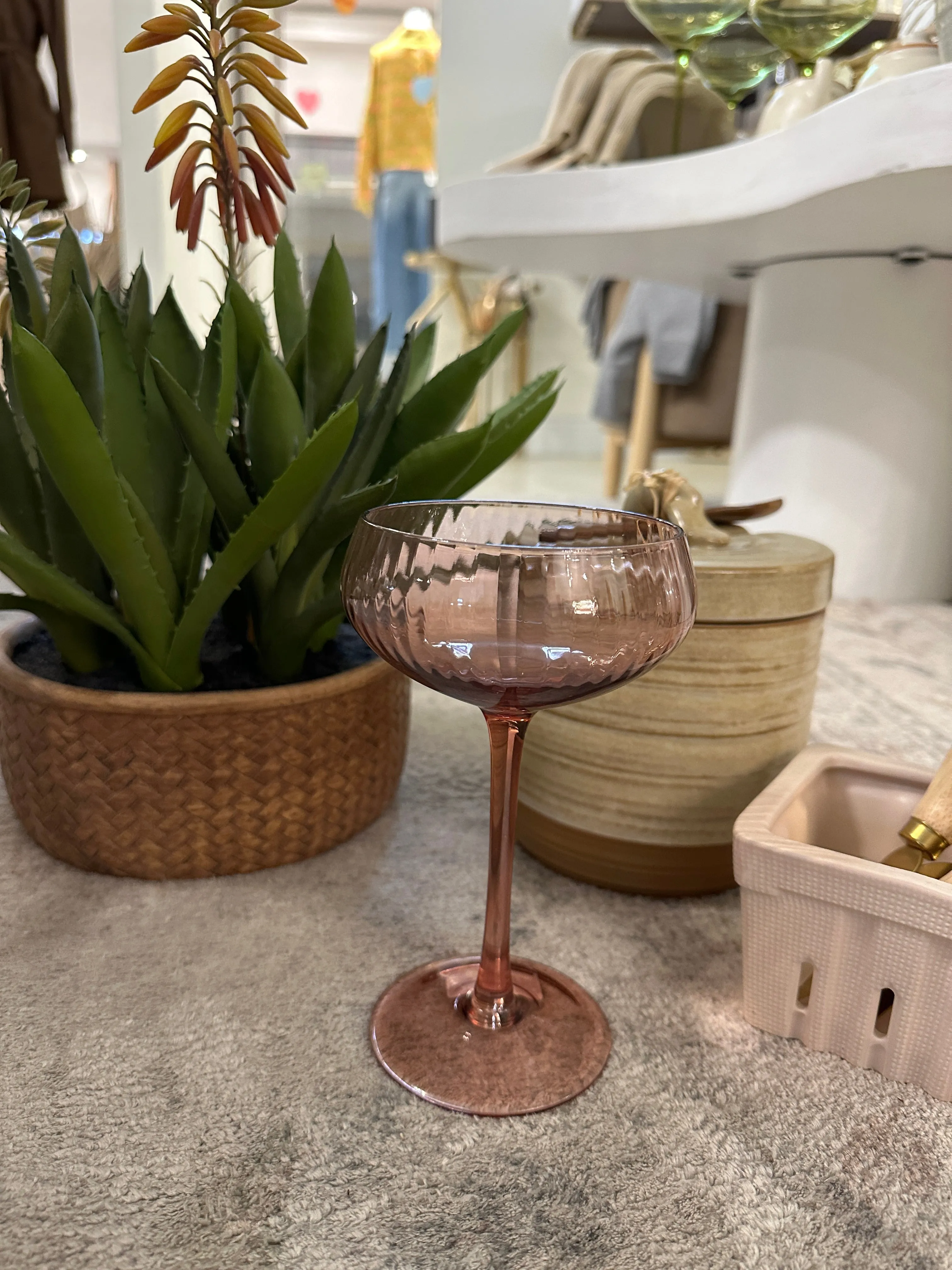 Ribbed Coupe Wine Glass