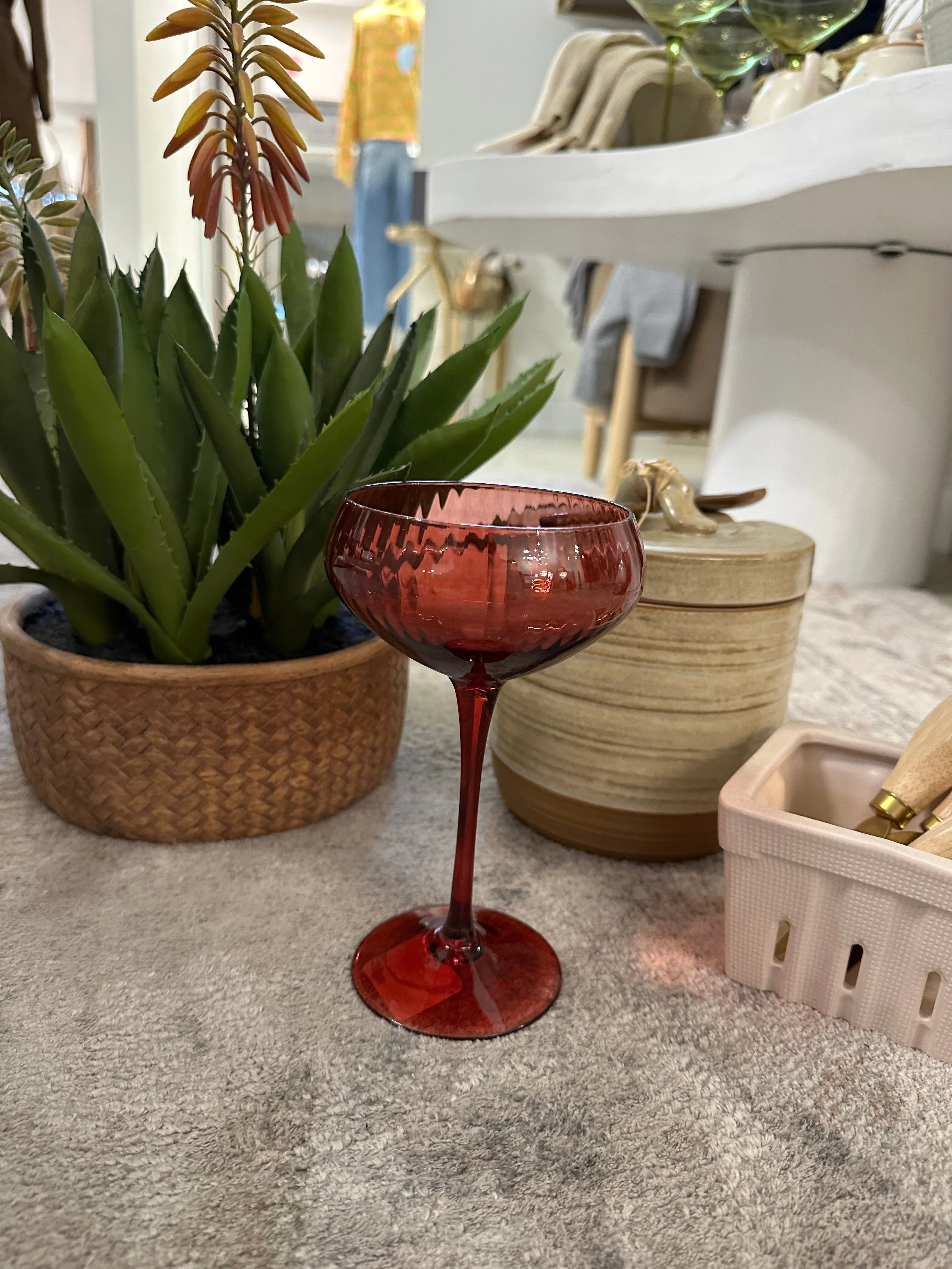 Ribbed Coupe Wine Glass