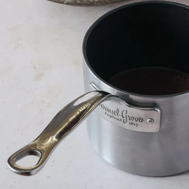 Samuel Groves Classic Non-Stick Stainless Steel Straight Sided Milkpan