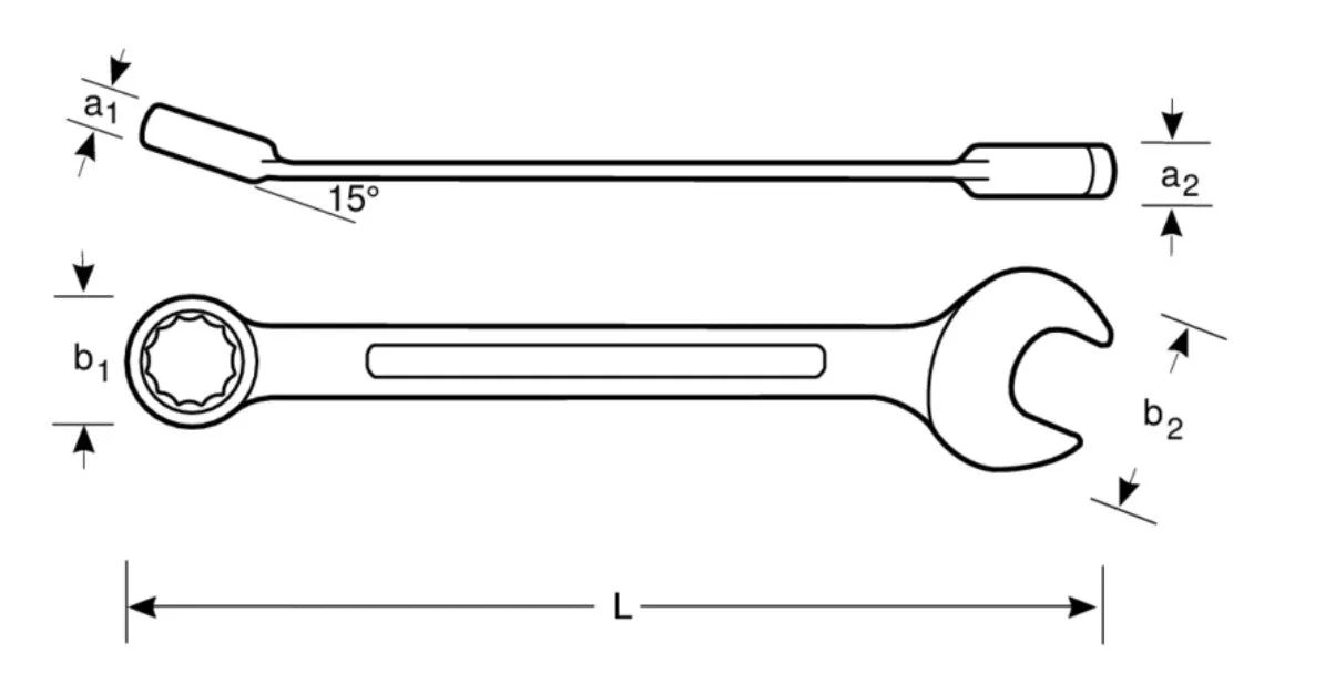 Sandvik Belzer Metric Flat Combination Wrenches with Chrome Finish  111M-25mm