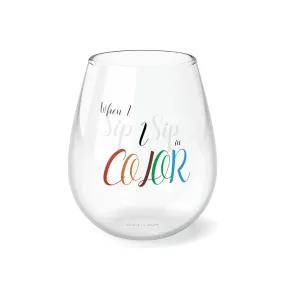 Sip in Color Stemless Wine Glass, 11.75oz