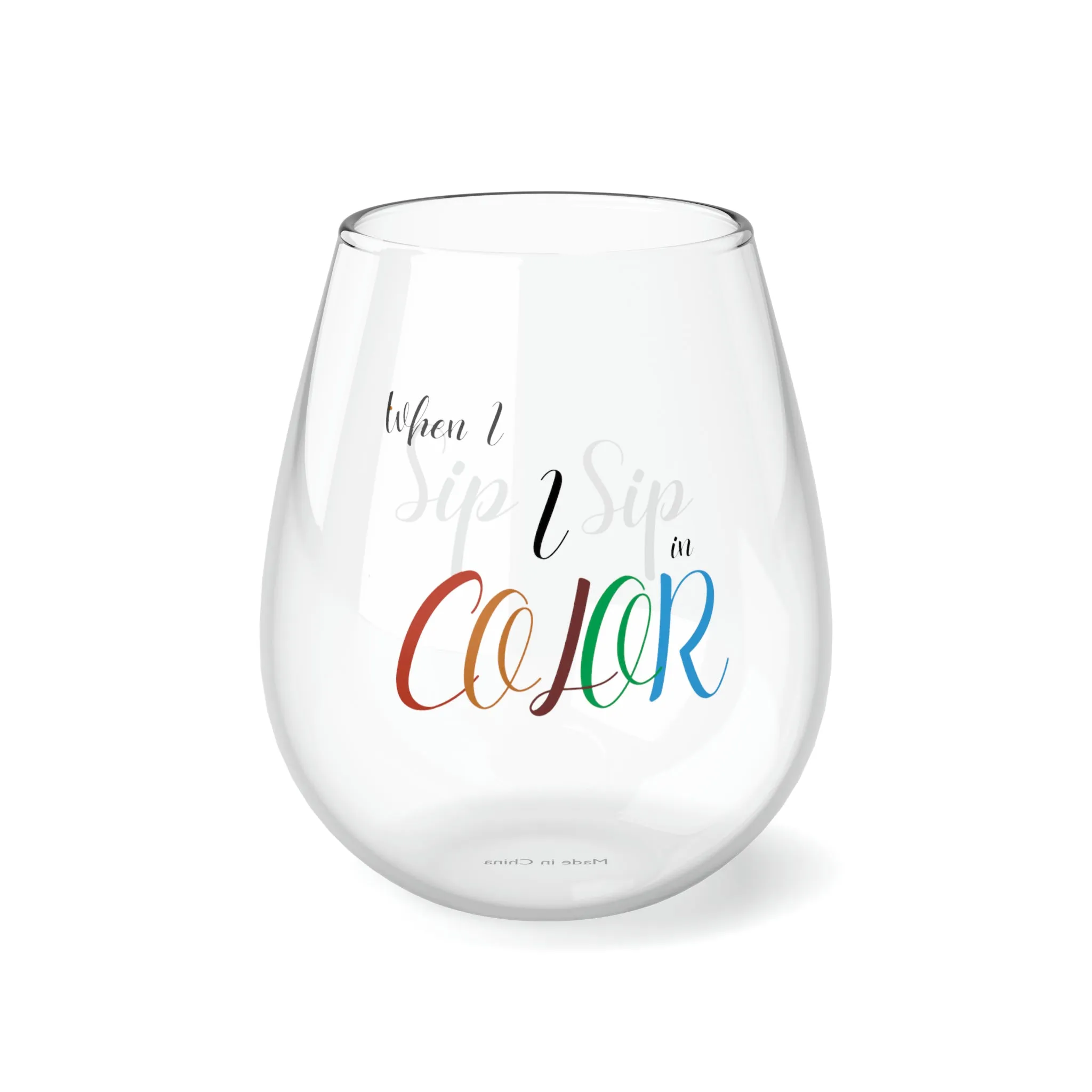 Sip in Color Stemless Wine Glass, 11.75oz