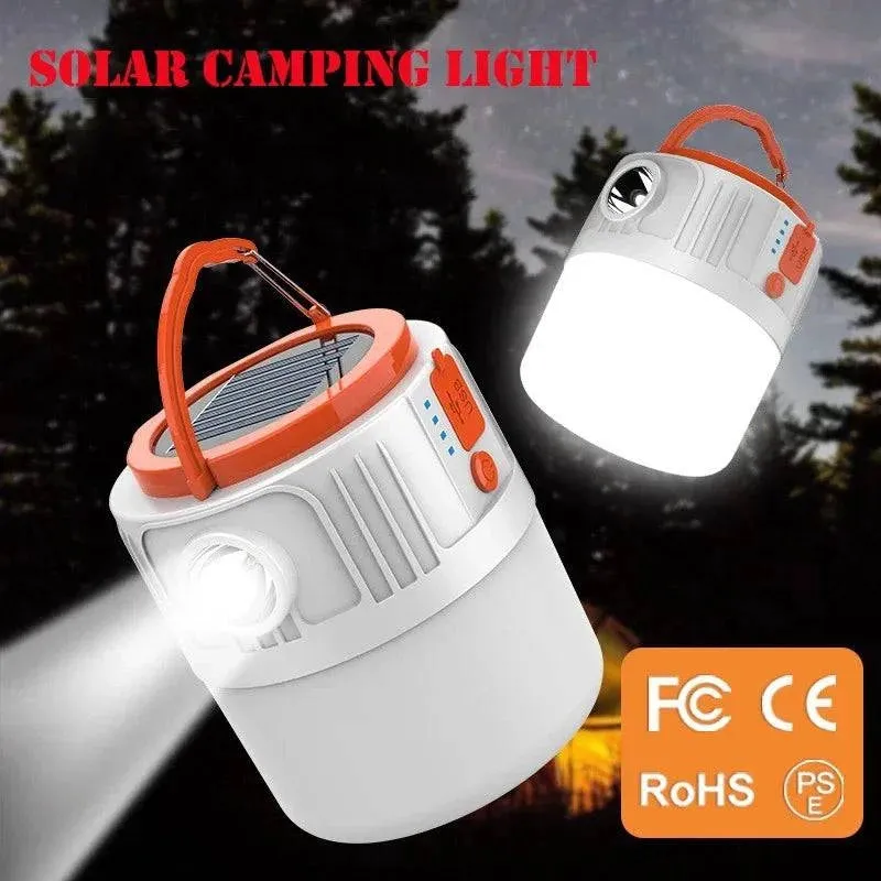 Solar Camping Light Power Bank LED Camping Lanterns 6 Gears Remote Control Waterproof Outdoor Tent Light Rechargeable Flashlight