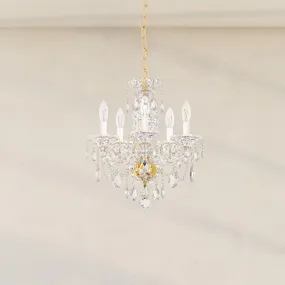 Sterling 5 Light Silver Chandelier with Crystals from Swarovski