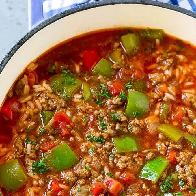 Stuffed Pepper Stew (low-carb option!)*