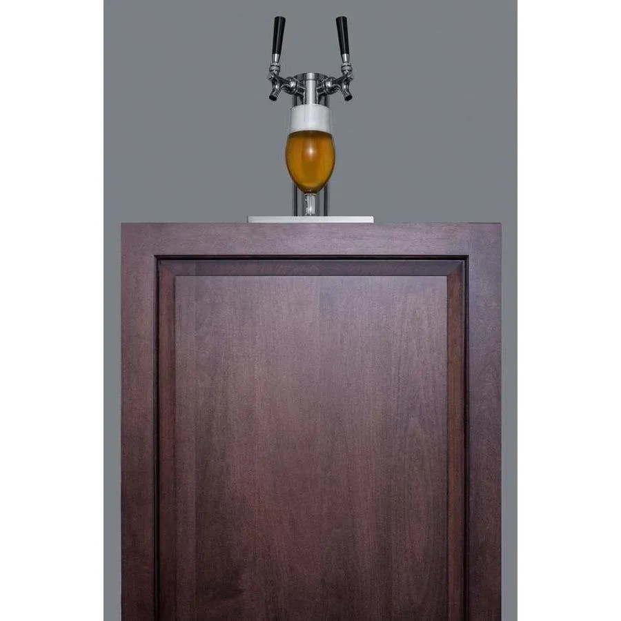 Summit  24" Wide Dual Tap Panel Overlay Commercial Built-In ADA Kegerator SBC58BBIIFADA