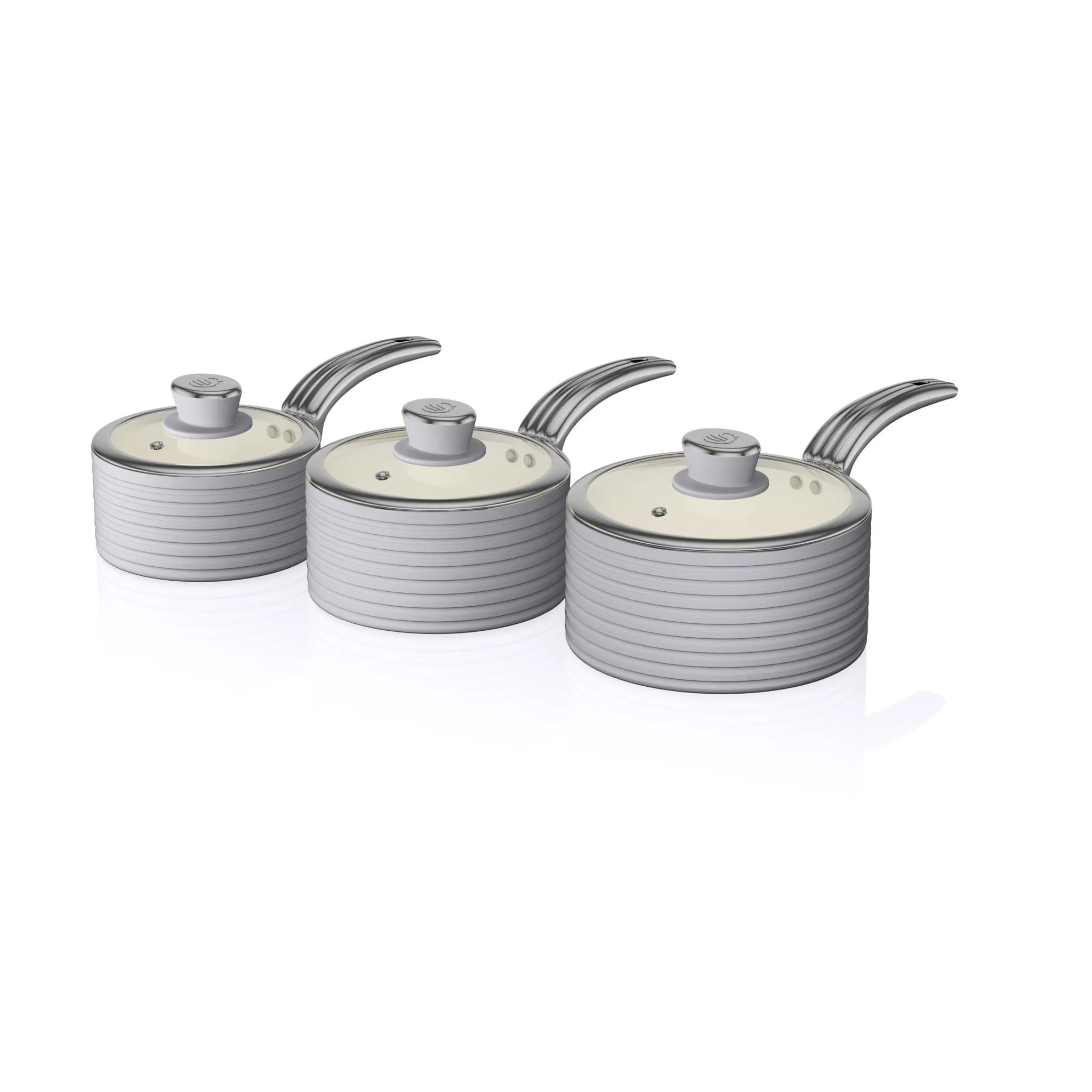 Swan Retro 3 Piece Saucepan Set