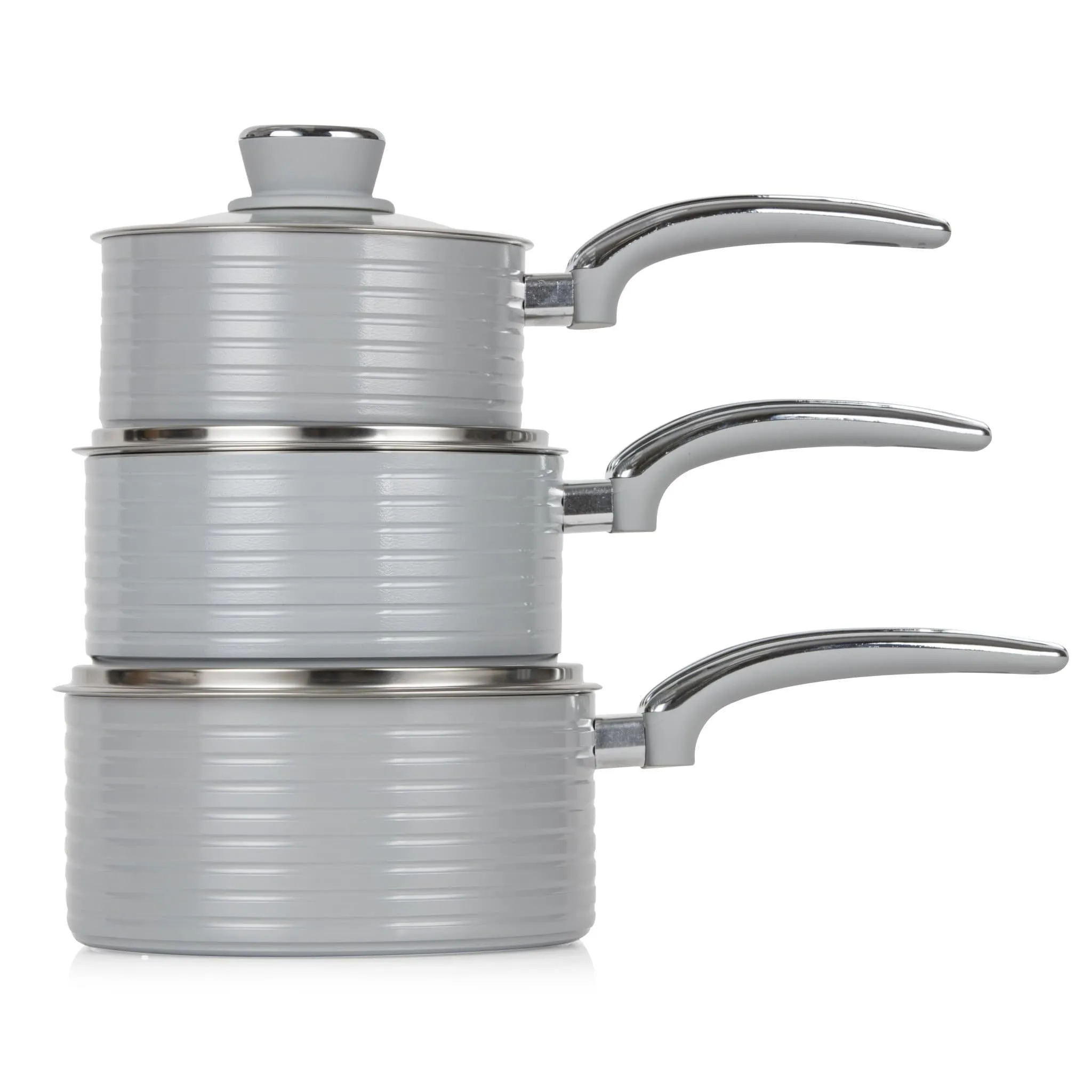 Swan Retro 3 Piece Saucepan Set