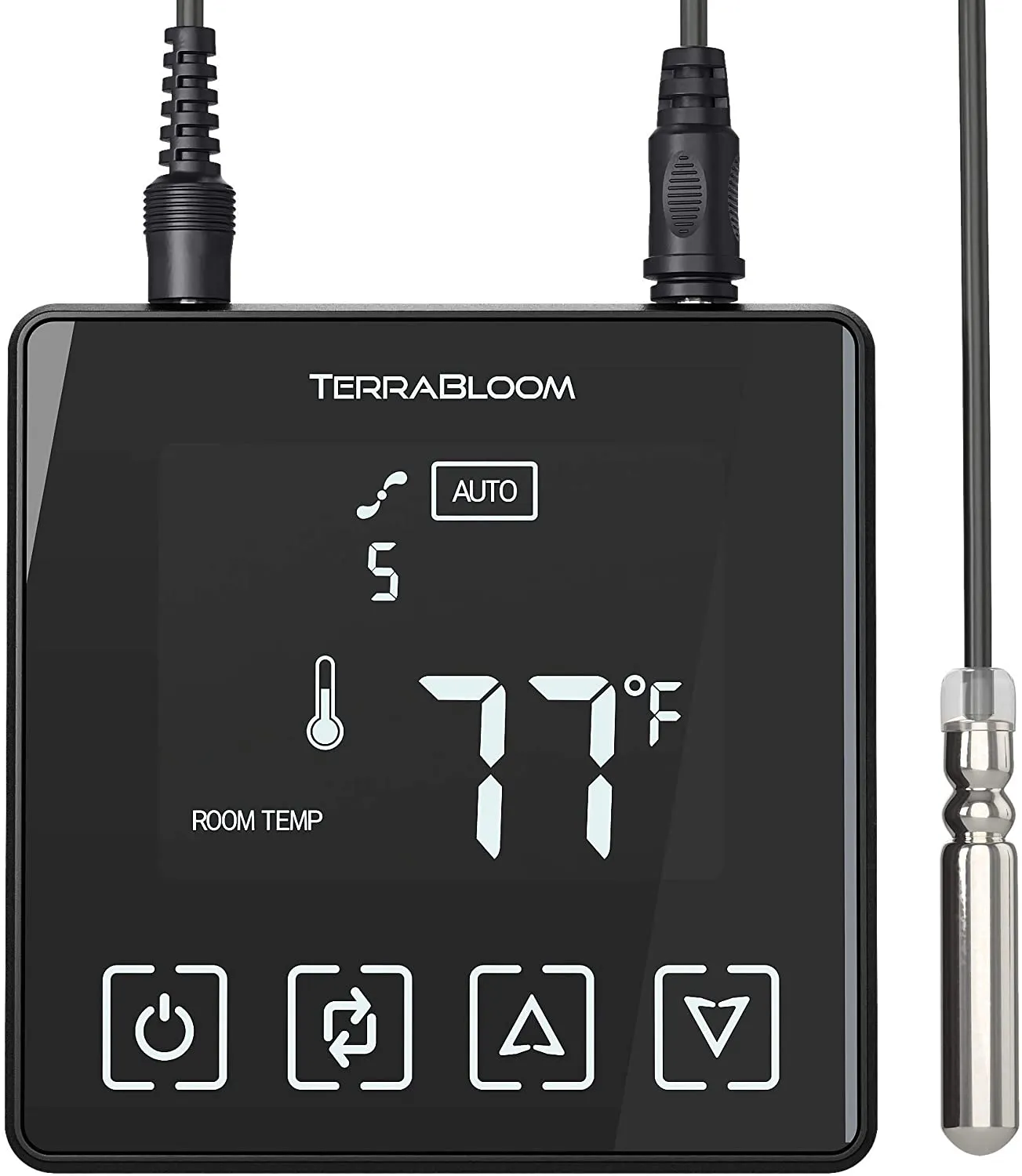 TerraBloom 4" Inline Duct Fan, ECMF-100-SMT, Thermostat Speed Controller, 160 CFM, 18W