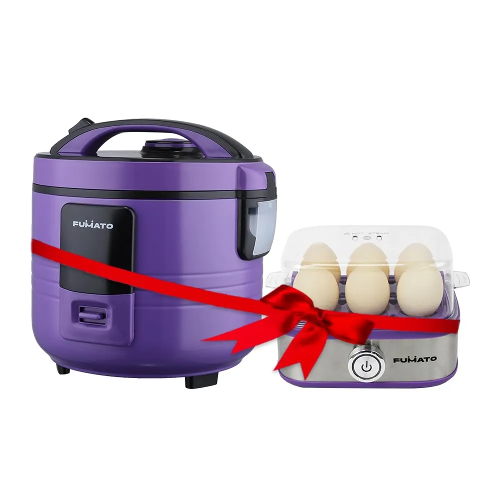 The Better Home Fumato Wedding Gift | Rice Cooker, Egg Maker |Perfect Gifting Combo| Colour Coordinated sets| 1 year Warranty (Purple Haze(EggMaker   Rice Cooker))