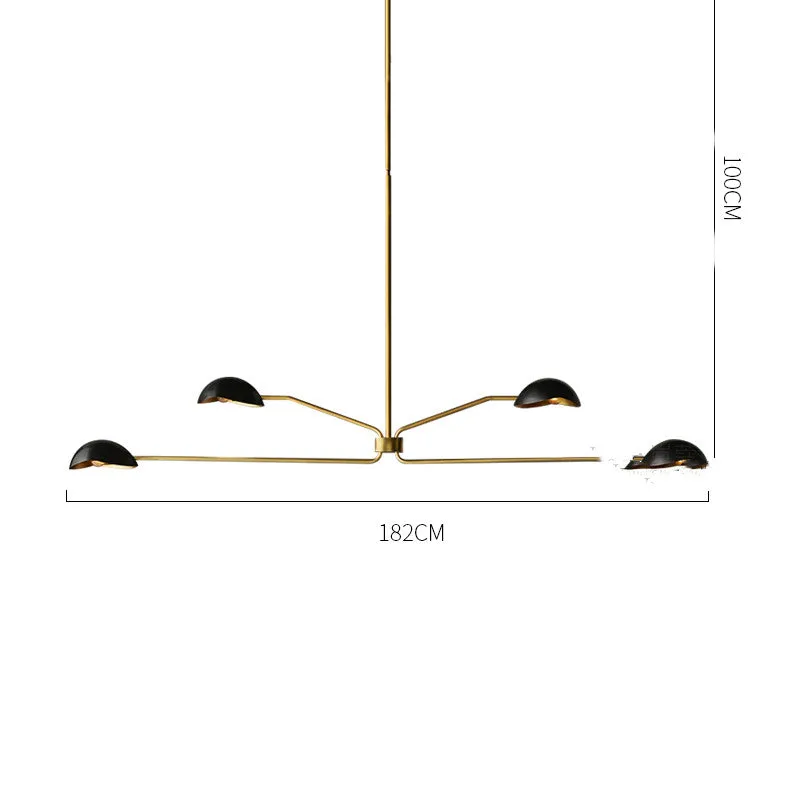 The Clermont-Ferrand | Large Mid-Century Gold Minimalist Chandelier