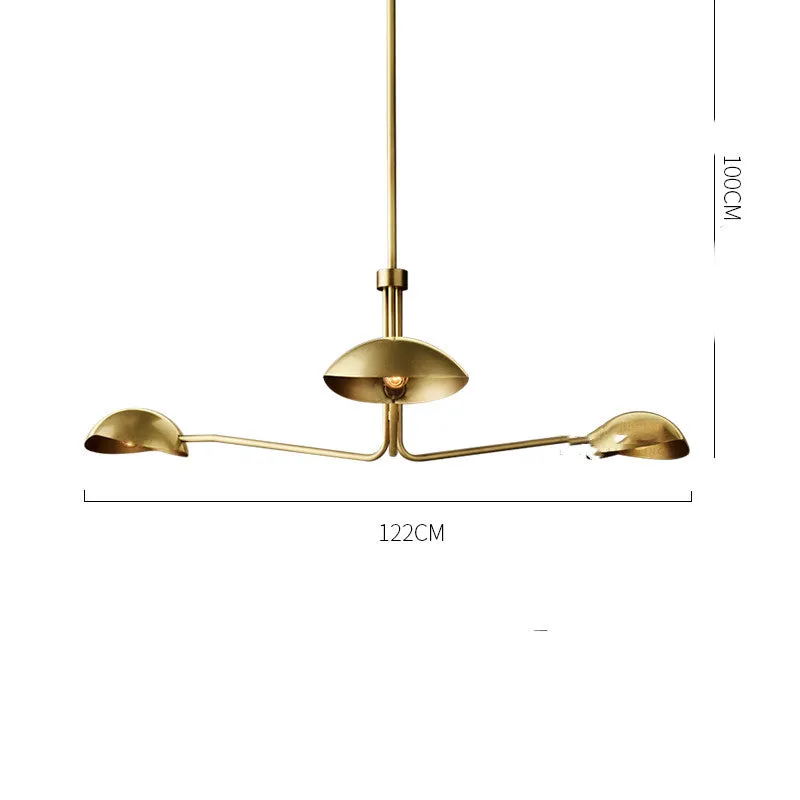 The Clermont-Ferrand | Large Mid-Century Gold Minimalist Chandelier