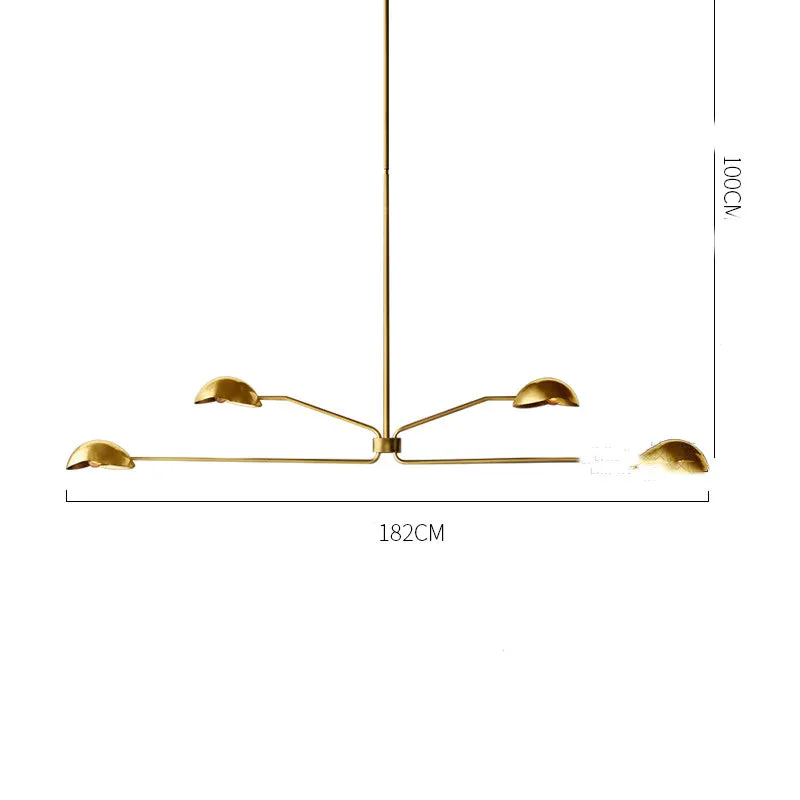 The Clermont-Ferrand | Large Mid-Century Gold Minimalist Chandelier