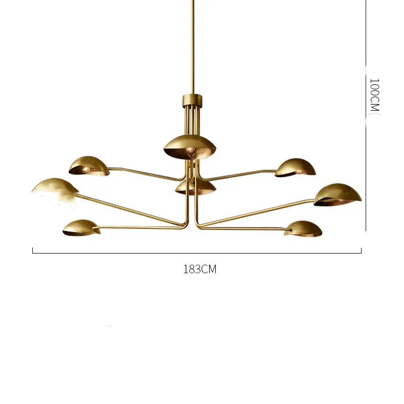 The Clermont-Ferrand | Large Mid-Century Gold Minimalist Chandelier