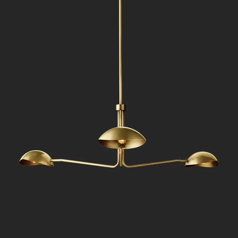 The Clermont-Ferrand | Large Mid-Century Gold Minimalist Chandelier