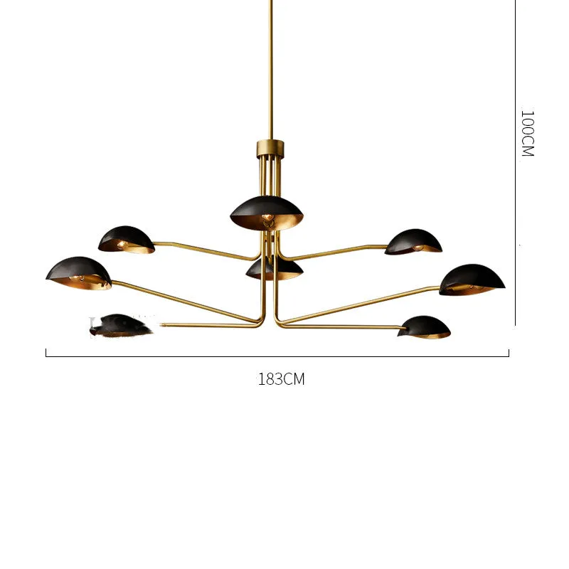 The Clermont-Ferrand | Large Mid-Century Gold Minimalist Chandelier