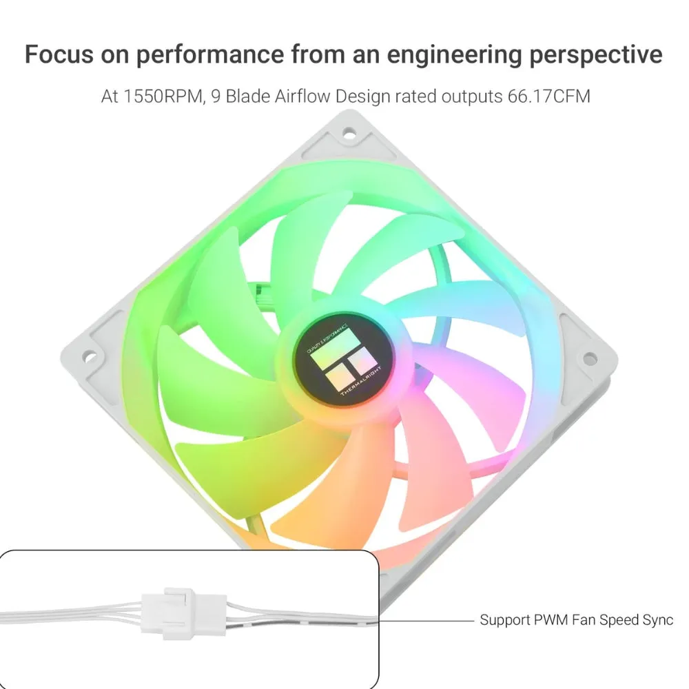 Thermalright TL-C12C-S X3 ARGB 120mm CPU Fan - Silent 4pin PWM Case Cooler with S-FDB Bearing, 1550RPM (3 Pack)