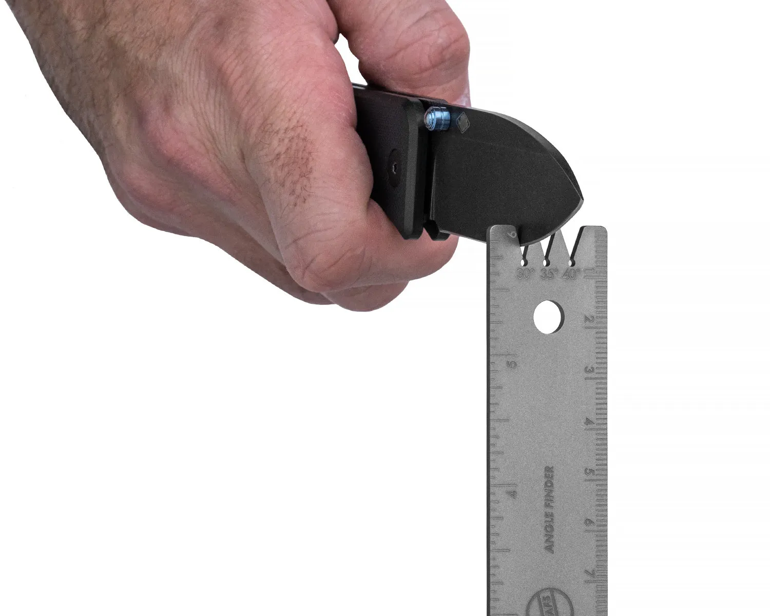 Titanium Ruler   Knife Angle Finder