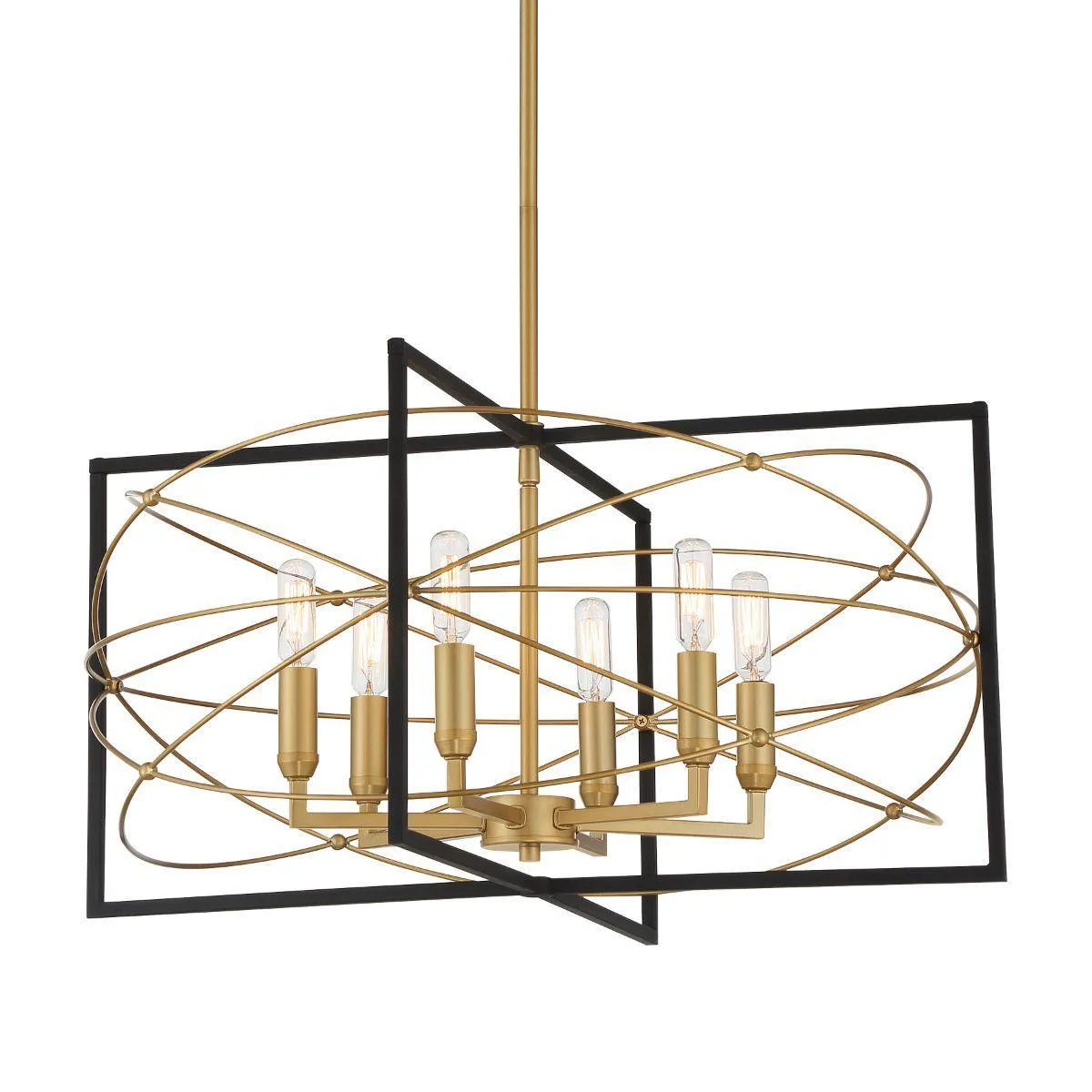 Titans Trace 24 in. 6 Lights Chandelier Black & Gold finish