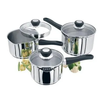 Vista Saucepan Set Draining 3 Piece